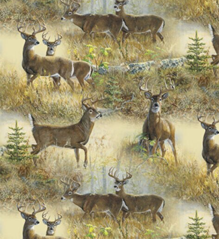 Printed Deer Quilt Cotton Fabric
