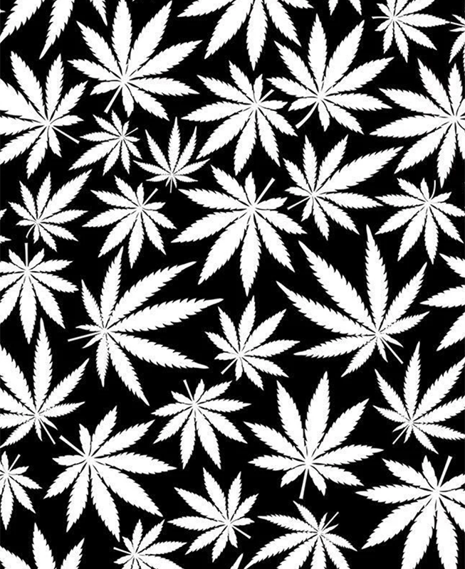 Cannabis Glow in Dark Cotton Woven Fabric